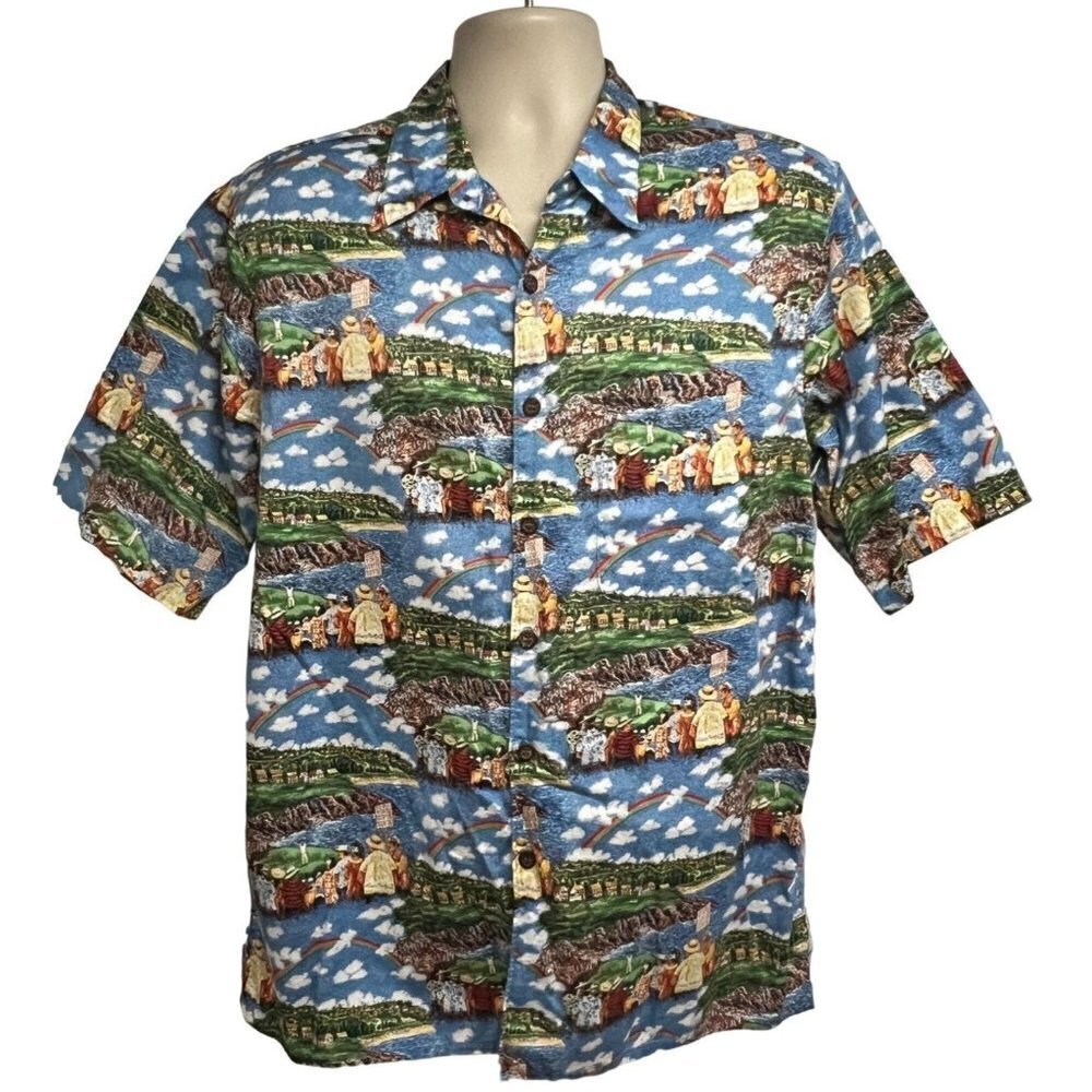 Reyn Spooner Guy Buffet Mens Vintage Hawaiian Button Up Shirt Medium Hawaii USA